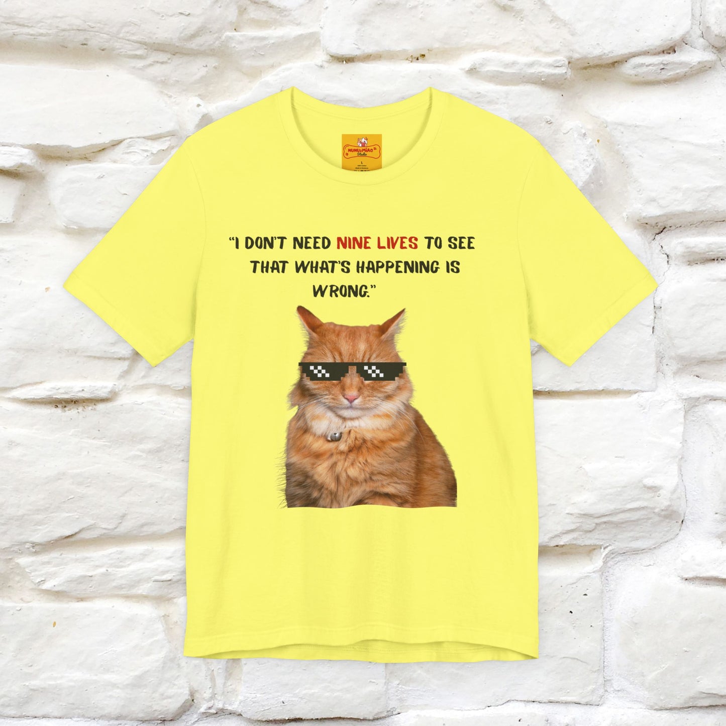 "“I don’t need nine lives....” " Cat T-shirt | Front & Back Design |Nunu&Miao Studio - Nunu&Miao Studio