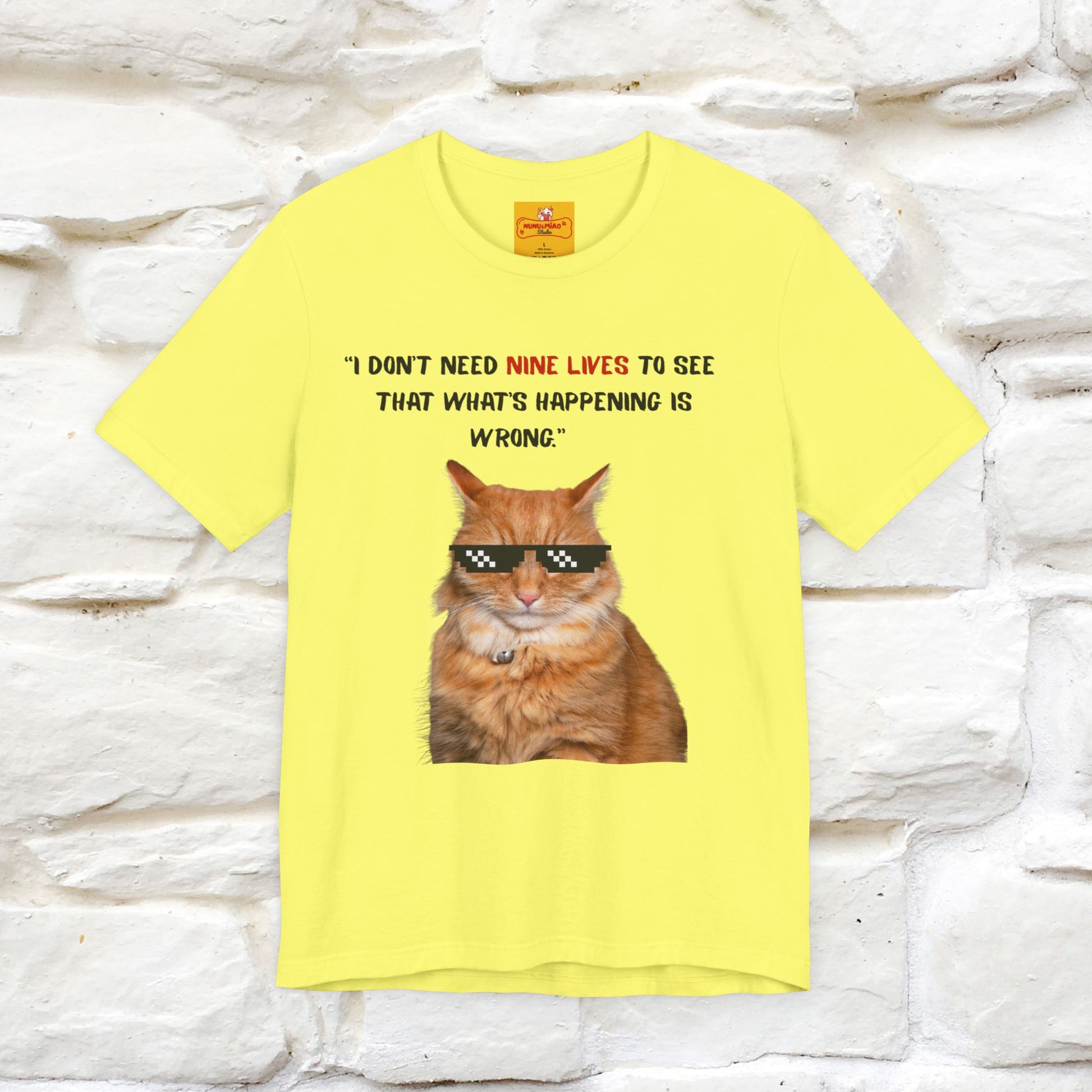 "“I don’t need nine lives....” " Cat T-shirt | Front & Back Design |Nunu&Miao Studio - Nunu&Miao Studio