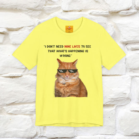 "“I don’t need nine lives....” " Cat T-shirt | Front & Back Design |Nunu&Miao Studio - Nunu&Miao Studio