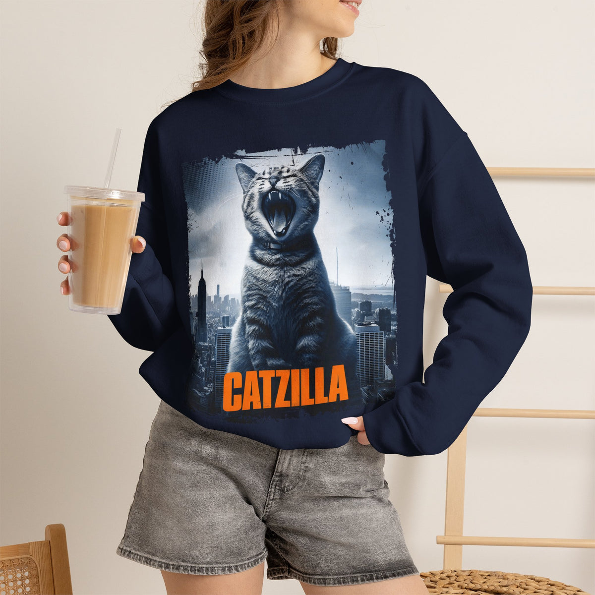 "Catzilla'' |Cat Sweatshirt | Nunu&Miao Studio