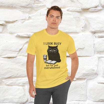"I Look Busy But I'm Just Overwhelmed" |Cat T-Shirt | Nunu&Miao Studio - Nunu&Miao Studio