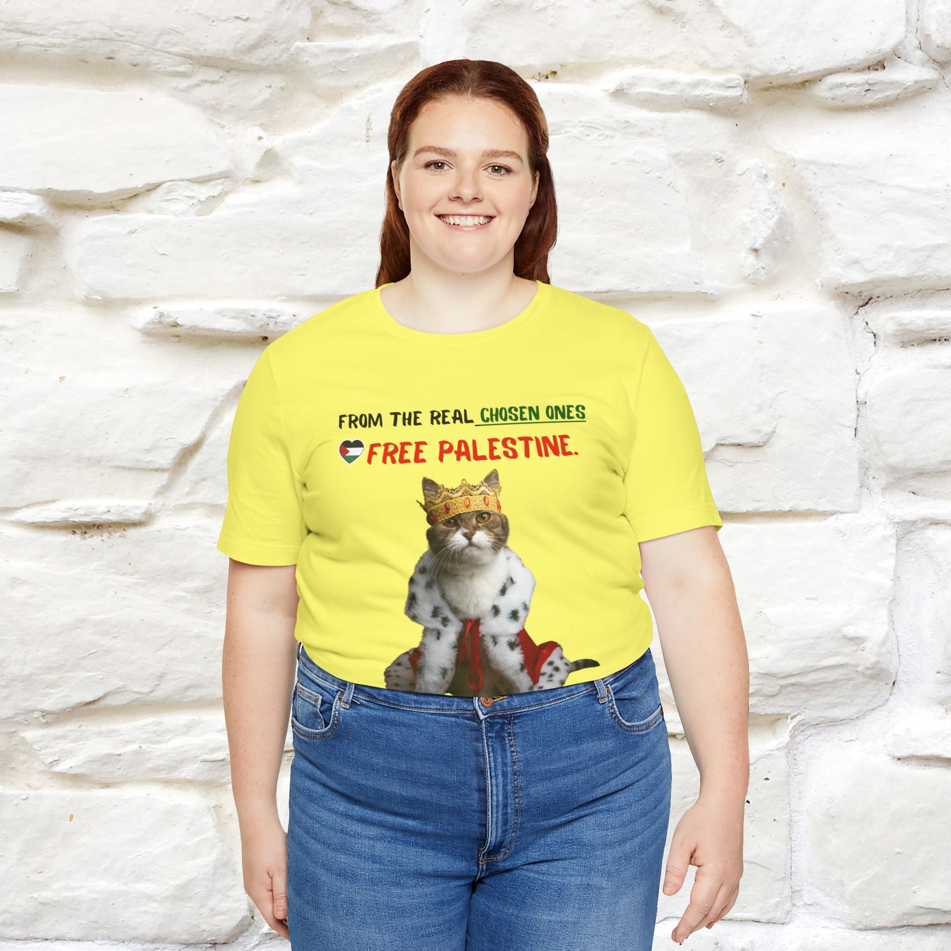 "From the real chosen ones  Free Palestine." Cat T-shirt |Nunu&Miao Studio - Nunu&Miao Studio