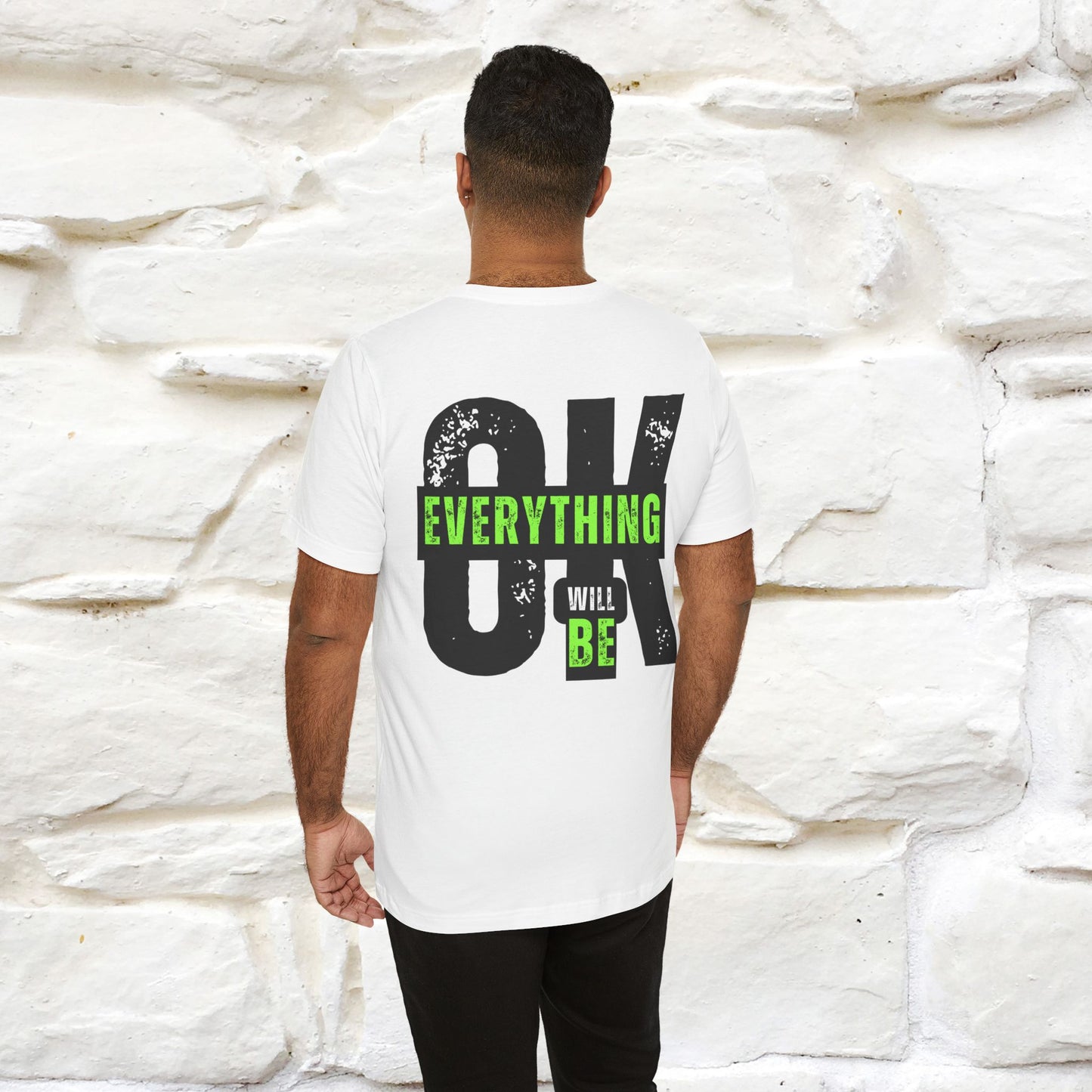 ''Everything Will Be Ok '' Cat T-Shirt Front and Back Design | Nunu&Miao Studio - Nunu&Miao Studio