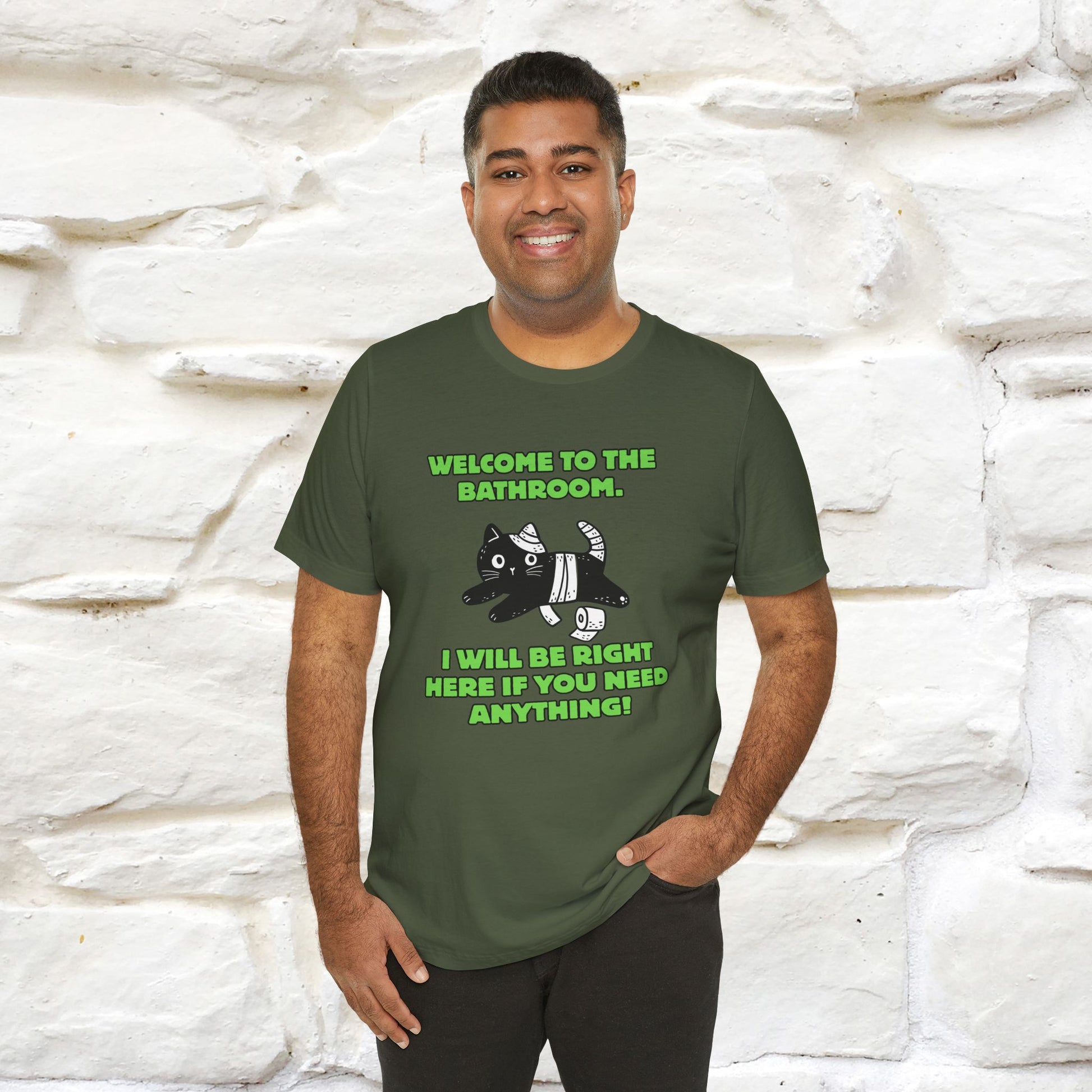 "Welcome To The Bathroom..."Funny  Cat T-shirt |Nunu&Miao Studio - Nunu&Miao Studio