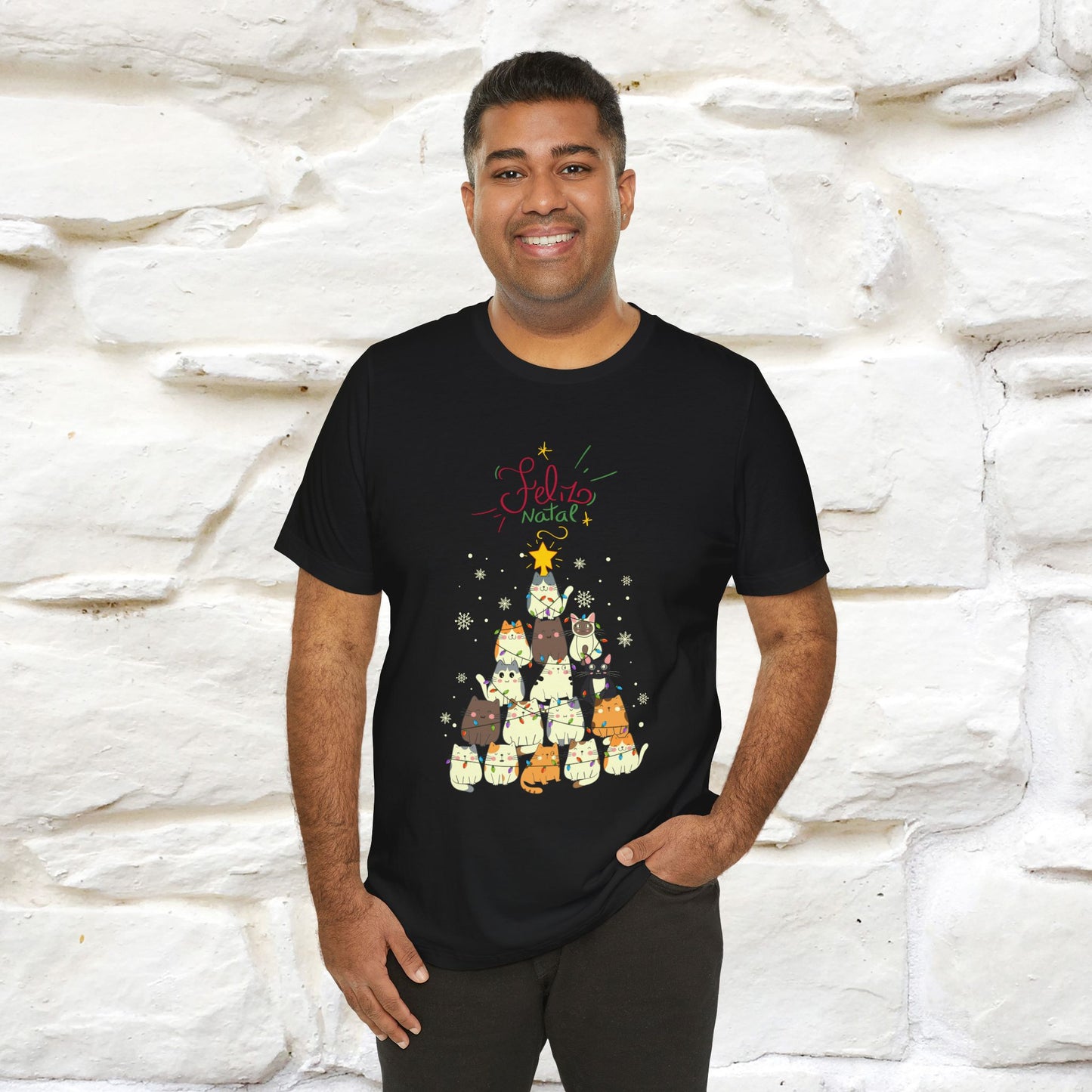 "Feliz Natal" Cat T-shirt|Nunu&Miao Studio - Nunu&Miao Studio