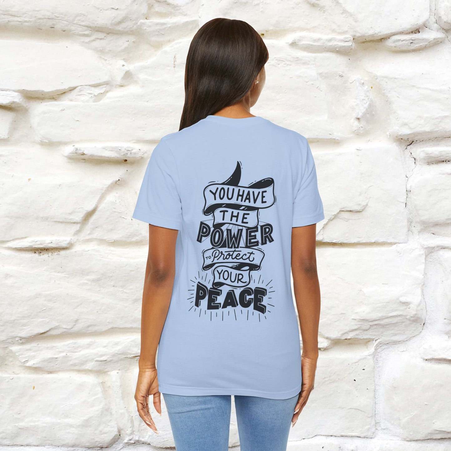 "You Have the Power to Protect Your Peace" Cat T-Shirt| Front & Back Design | Nunu&Miao Studio - Nunu&Miao Studio