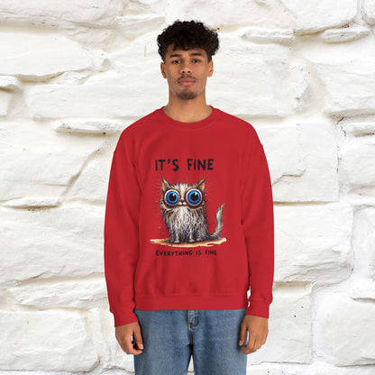 "It's Fine'' |Cat Sweatshirt | Nunu&Miao Studio