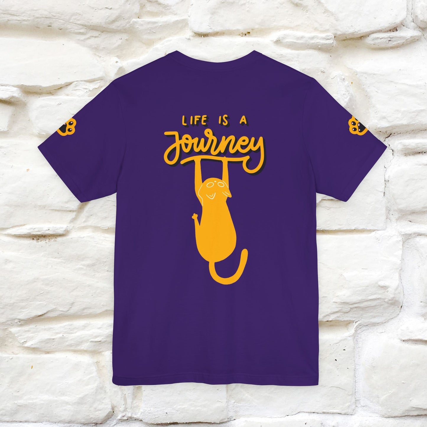 "Life Is A Journey'' Cat T-Shirt | Front & Back Design | Nunu&Miao Studio - Nunu&Miao Studio
