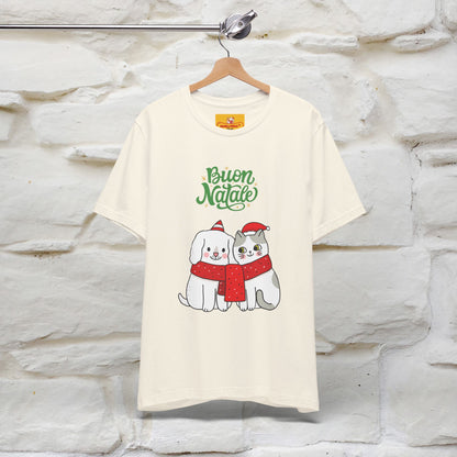 ''Buon Natale Cat and Dog'' Christmas T-shirt  | Nunu&Miao Studio - Nunu&Miao Studio