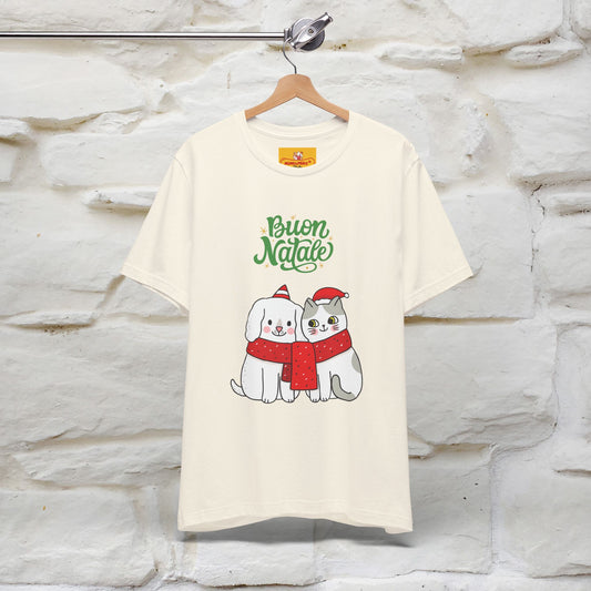 ''Buon Natale Cat and Dog'' Christmas T-shirt  | Nunu&Miao Studio - Nunu&Miao Studio