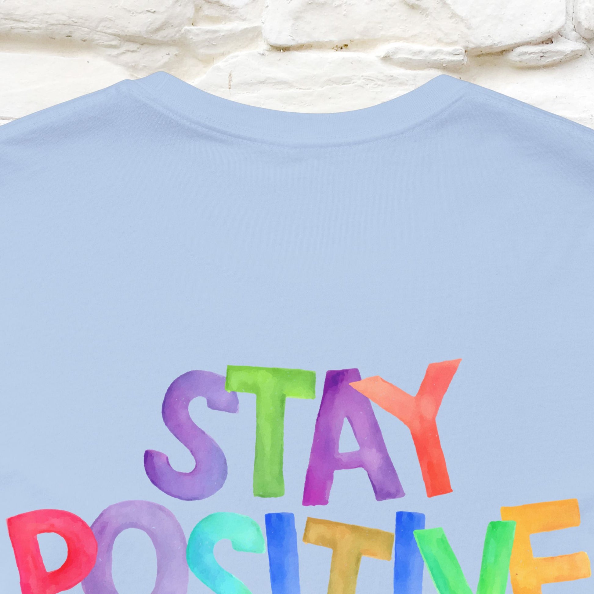 "Stay Positive'' Cat T-Shirt | Front & Back Design | Nunu&Miao Studio - Nunu&Miao Studio