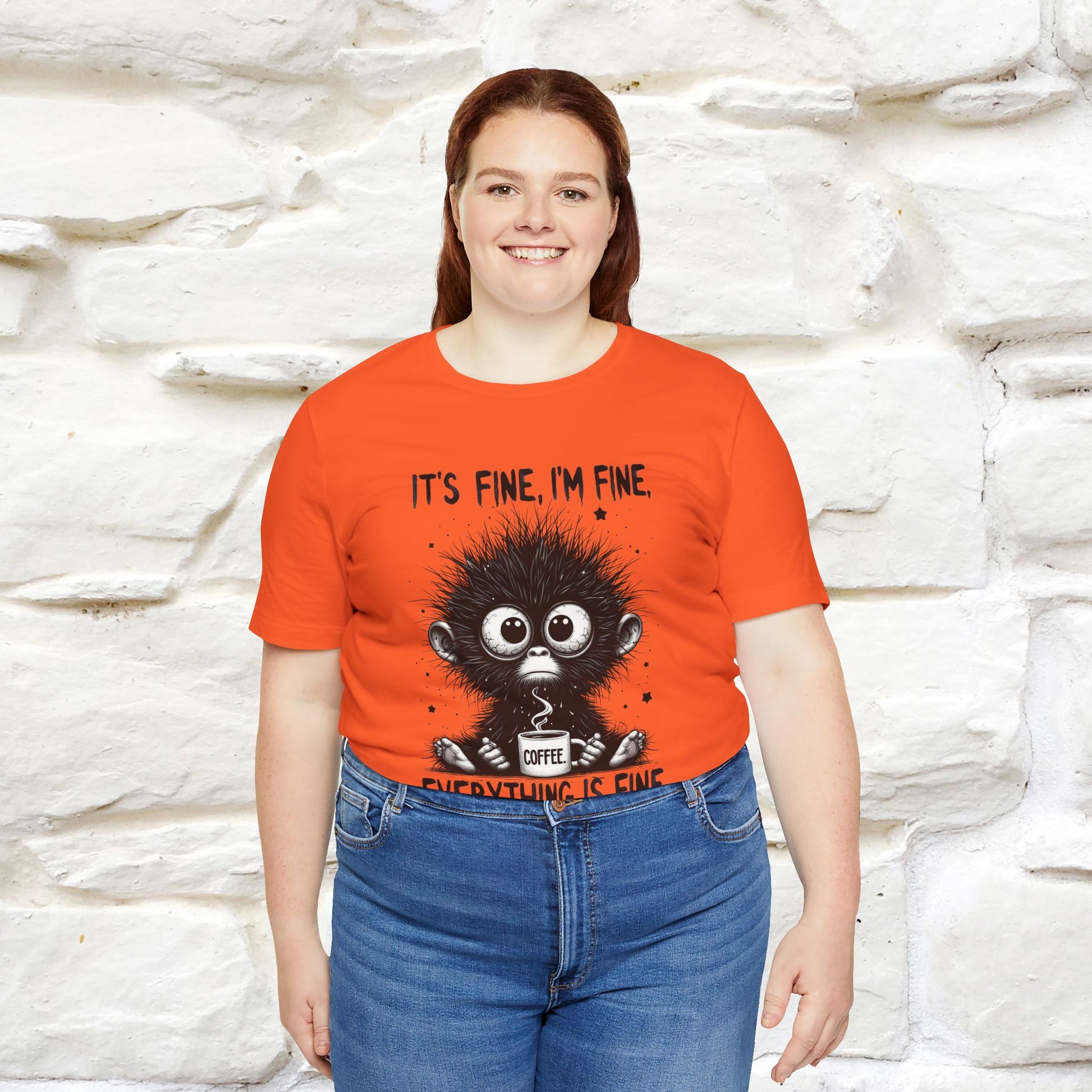 "It's Fine I'm Fine Everything Is Fine" |Monkey T-Shirt | Nunu&Miao Studio - Nunu&Miao Studio