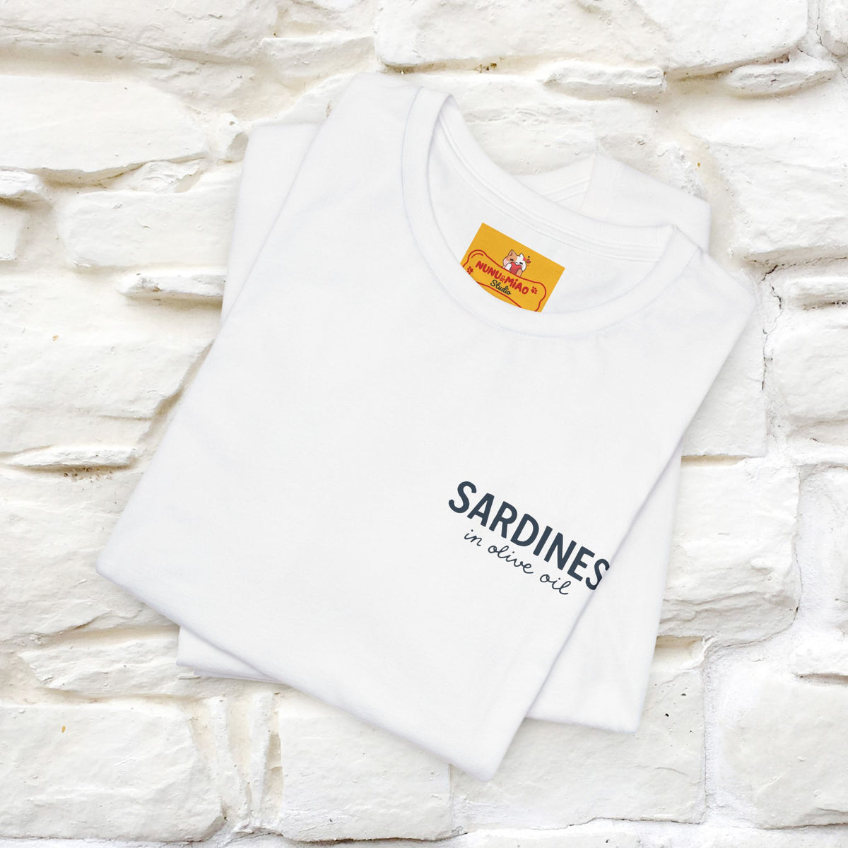 "Sardines In Olive Oil" Cute T-shirt | Front & Back Design|Nunu&Miao Studio