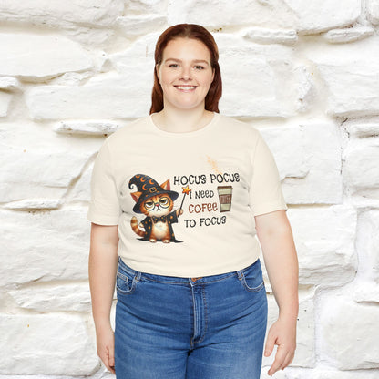 ''Hocus Pocus I Need Coffe To Focus'' Funny Cat Shirt | Nunu&Miao Studio - Nunu&Miao Studio