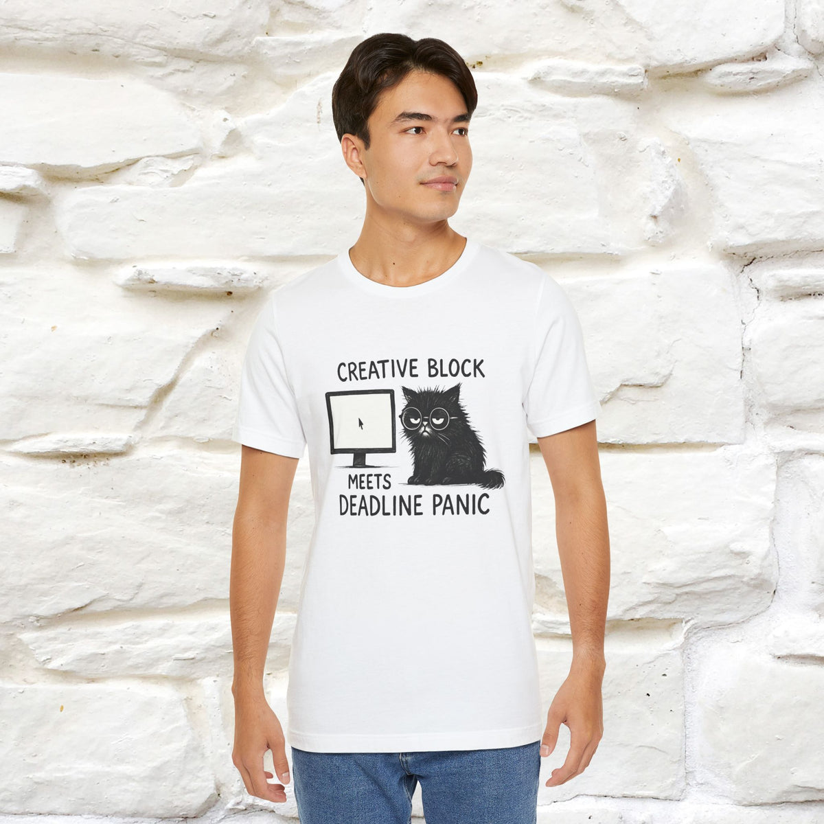 "Creative Block Meets Deadline..." |Cat T-Shirt | Nunu&Miao Studio