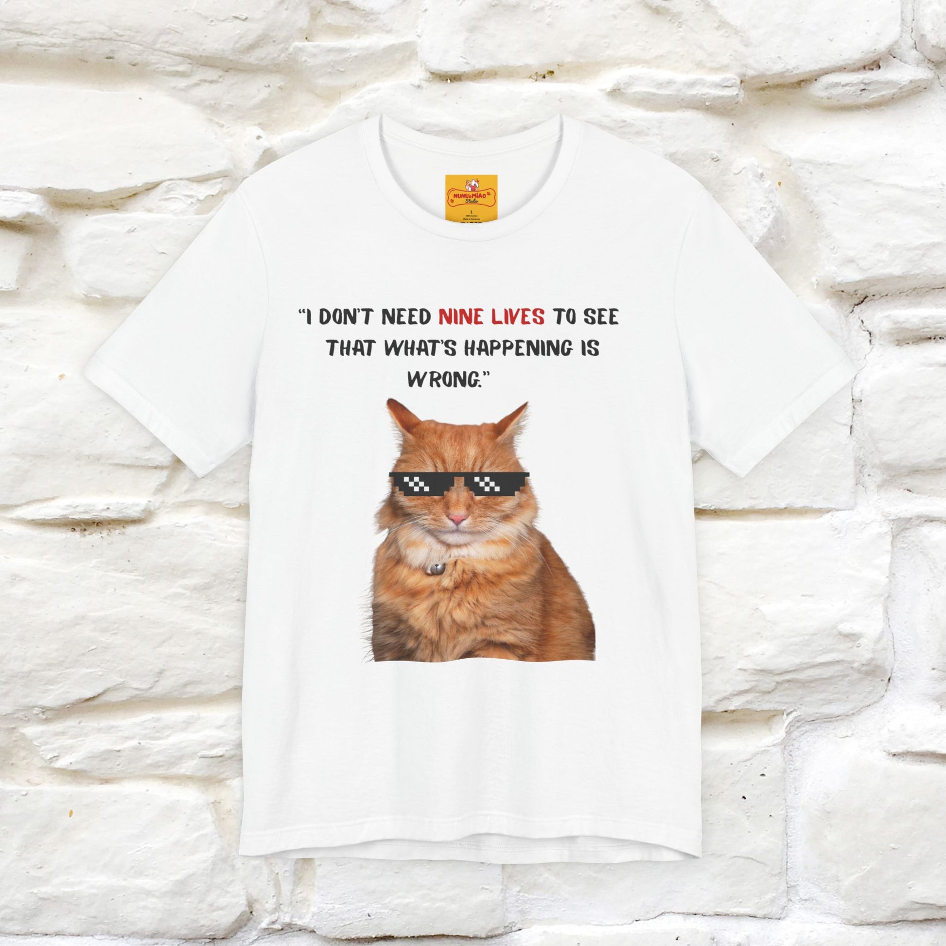 "“I don’t need nine lives....” " Cat T-shirt | Front & Back Design |Nunu&Miao Studio - Nunu&Miao Studio