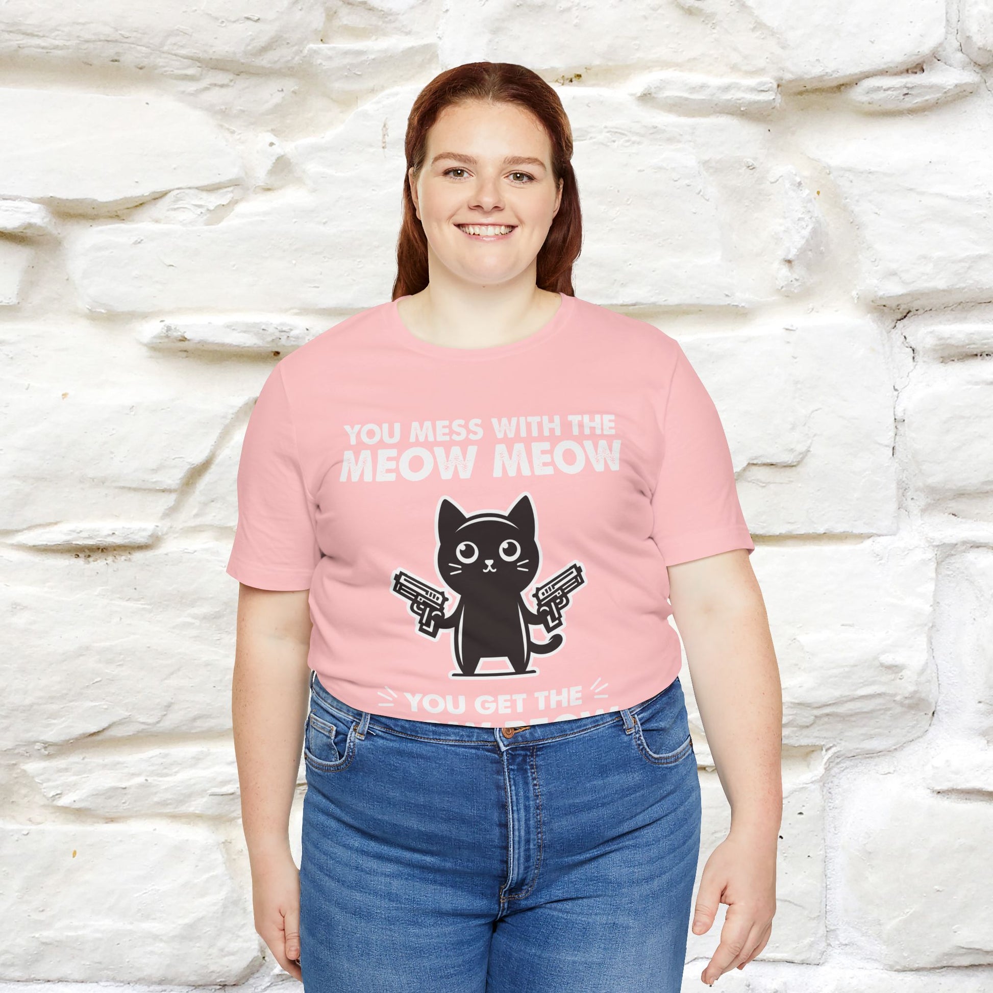 "You Mess With The Meow Meow, You Get The Peow Peow" Cat T-shirt |Nunu&Miao Studio - Nunu&Miao Studio