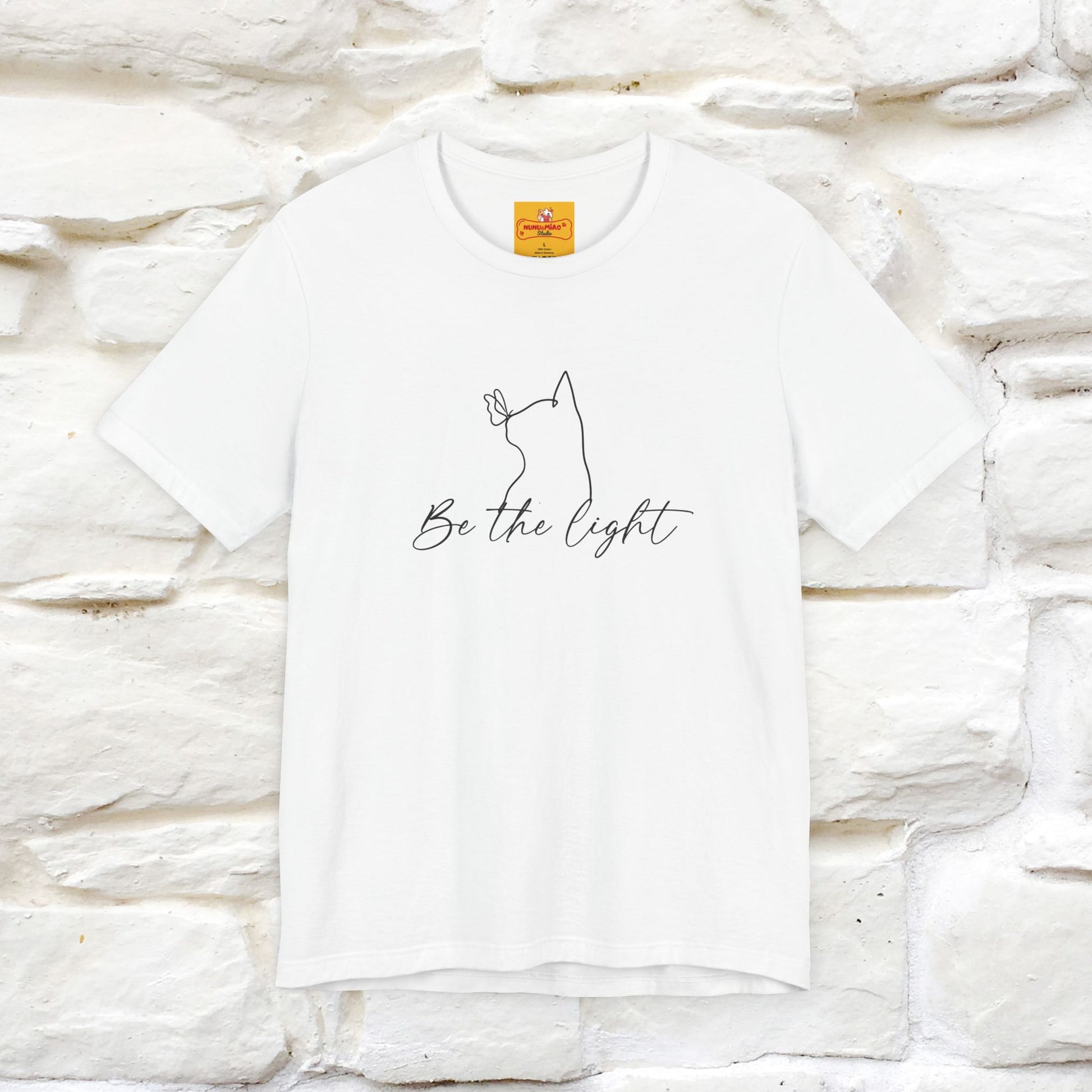 "Be The Light" Cat T-Shirt | Front & Back Design | Nunu&Miao Studio - Nunu&Miao Studio