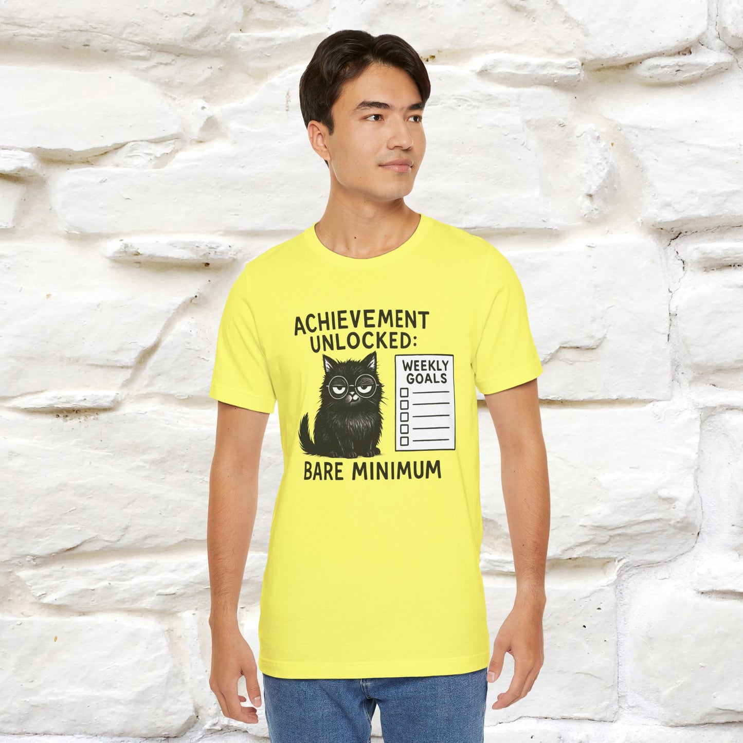 "Achievement Unlocked Bare Minimum." |Cat T-Shirt | Nunu&Miao Studio - Nunu&Miao Studio
