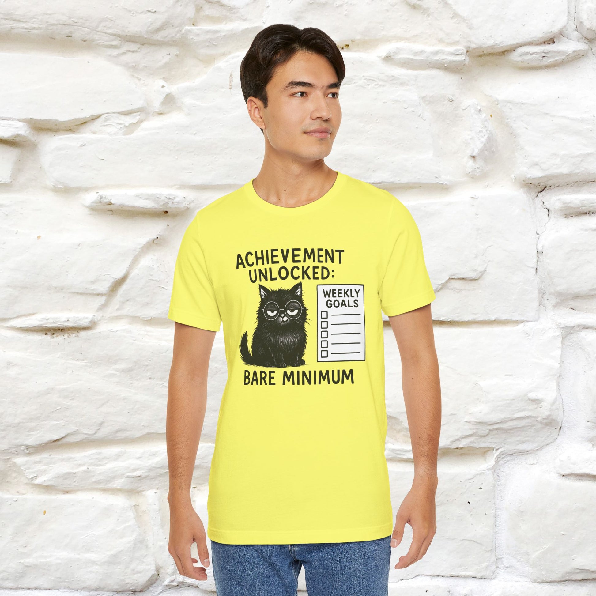 "Achievement Unlocked Bare Minimum." |Cat T-Shirt | Nunu&Miao Studio - Nunu&Miao Studio