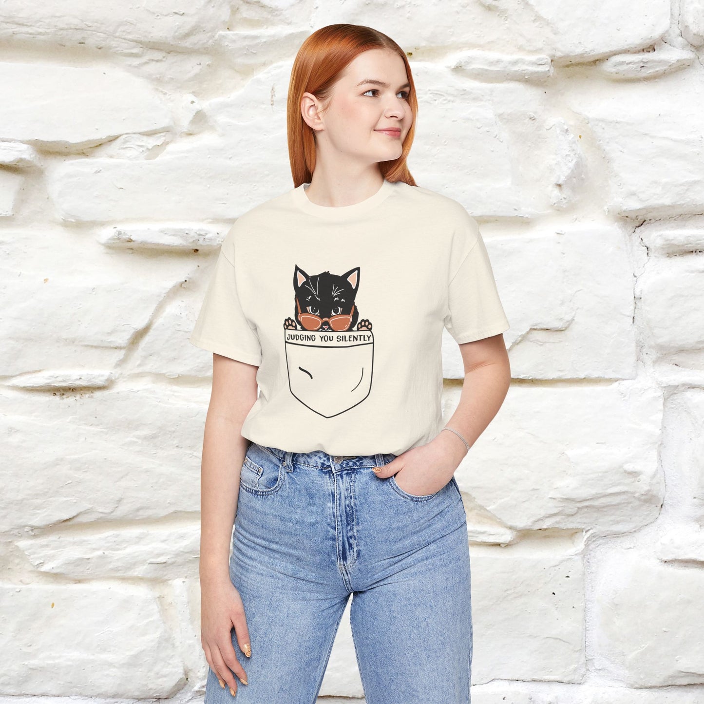 ''Judging You Silently'' | Cat T-Shirt for Men | Nunu&Miao Studio - Nunu&Miao Studio