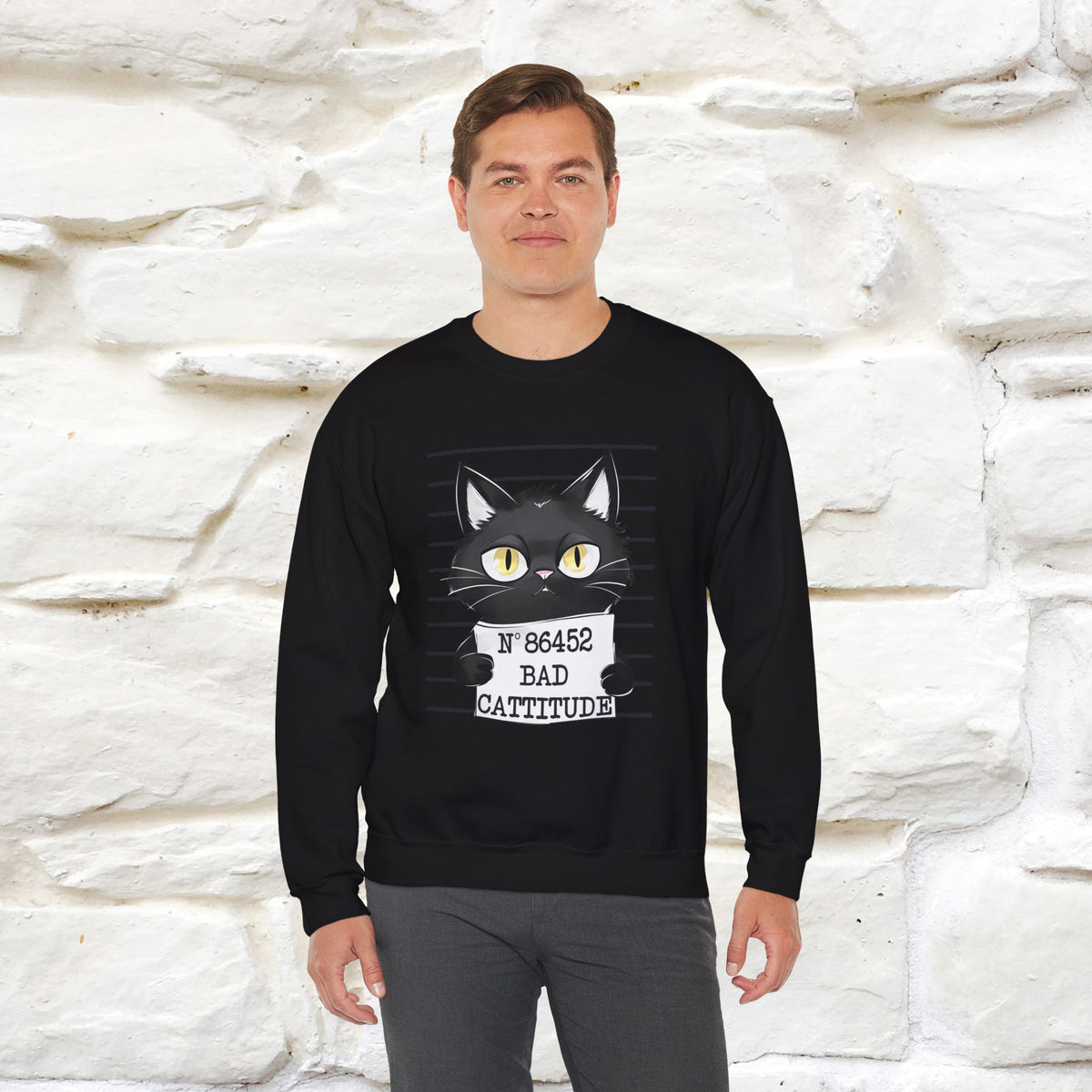 ''Bad Cattitude'' |Cat Sweatshirt | Nunu&Miao Studio