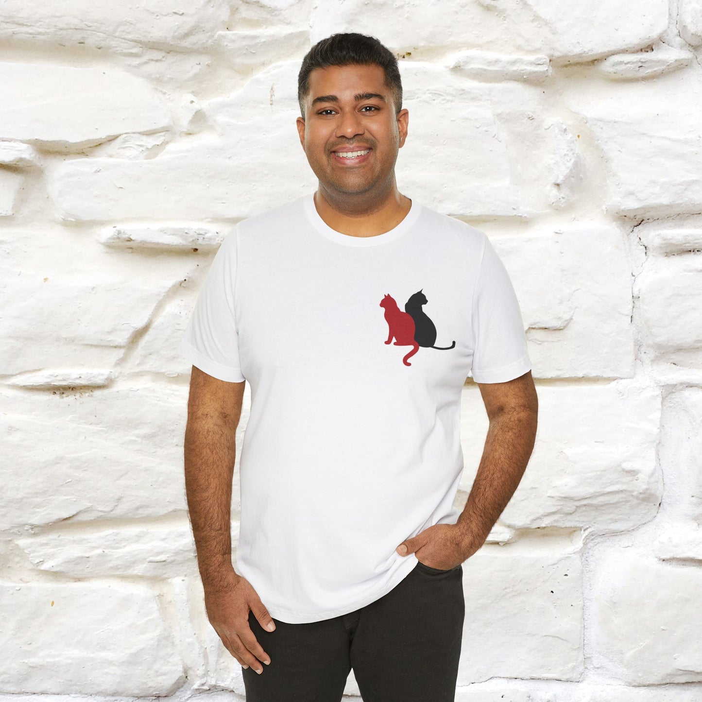 ''Modern Shapes'' Cat T-Shirt Front and Back Design | Nunu&Miao Studio - Nunu&Miao Studio