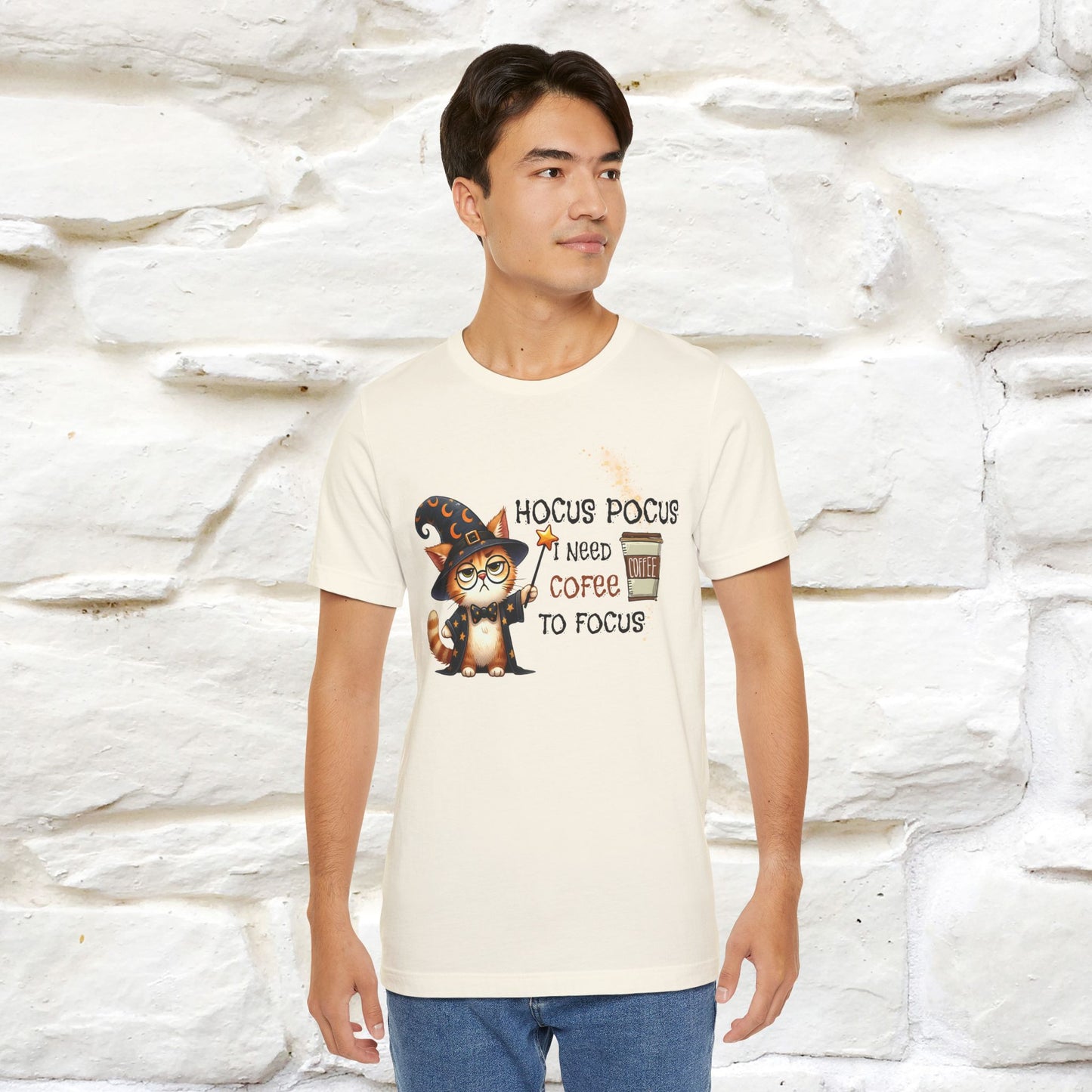 ''Hocus Pocus I Need Coffe To Focus'' Funny Cat Shirt | Nunu&Miao Studio - Nunu&Miao Studio