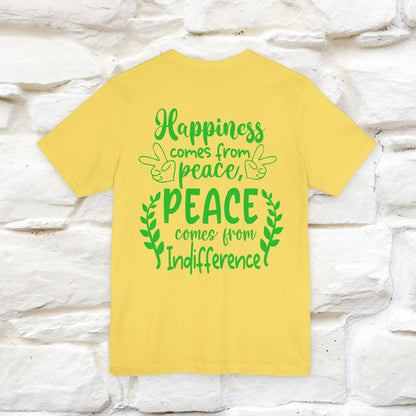 "Happiness Comes From Peace, Peace Comes From Indifference" Cat T-Shirt| Front & Back Design | Nunu&Miao Studio - Nunu&Miao Studio