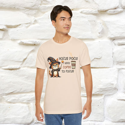 ''Hocus Pocus I Need Coffe To Focus'' Funny Cat Shirt | Nunu&Miao Studio - Nunu&Miao Studio
