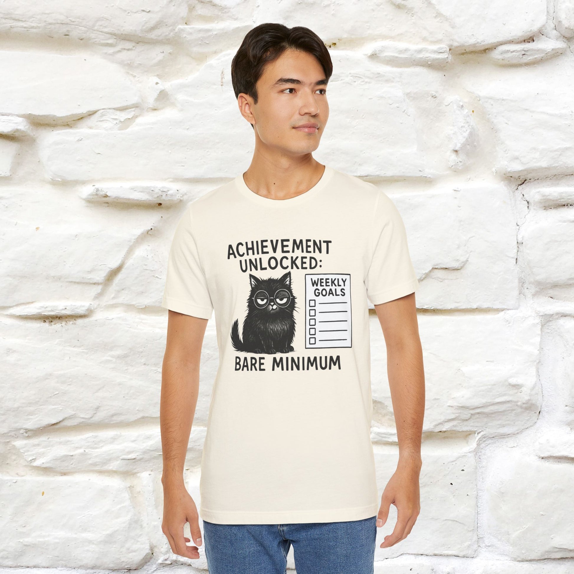"Achievement Unlocked Bare Minimum." |Cat T-Shirt | Nunu&Miao Studio - Nunu&Miao Studio