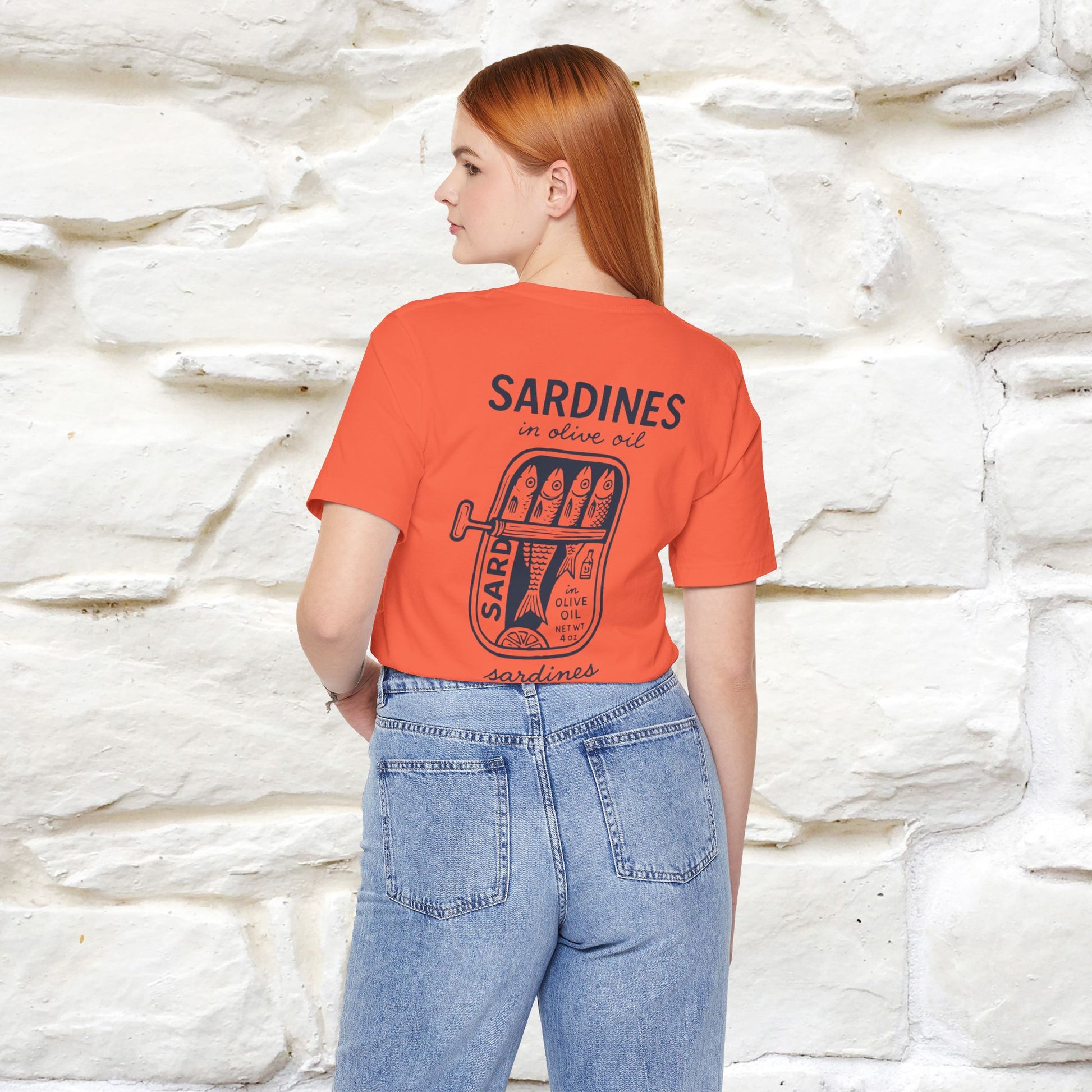 "Sardines In Olive Oil" Cute T-shirt | Front & Back Design|Nunu&Miao Studio - Nunu&Miao Studio