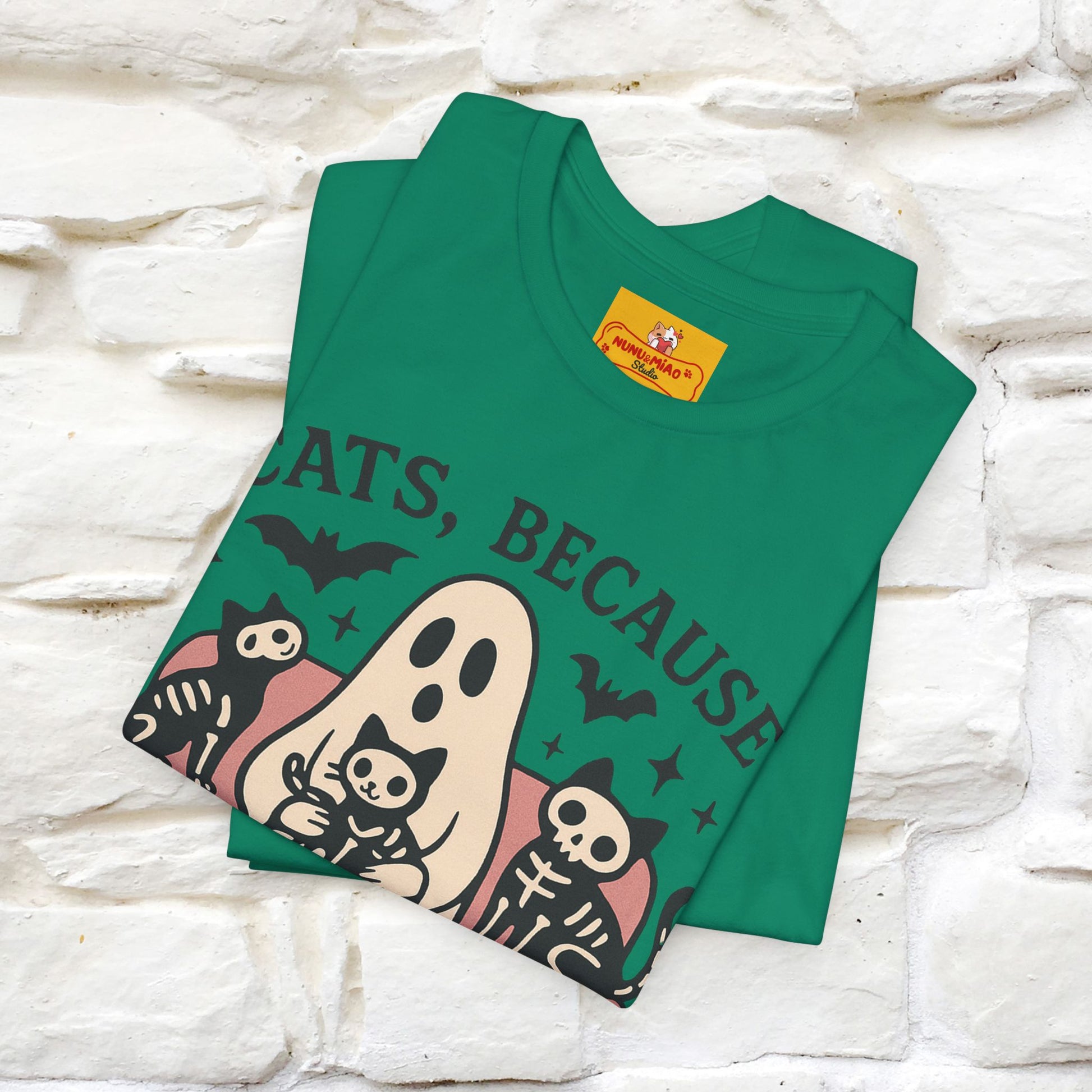 "Cat Because People Are Creepy" Halloween Cat T-shirt |Nunu&Miao Studio - Nunu&Miao Studio