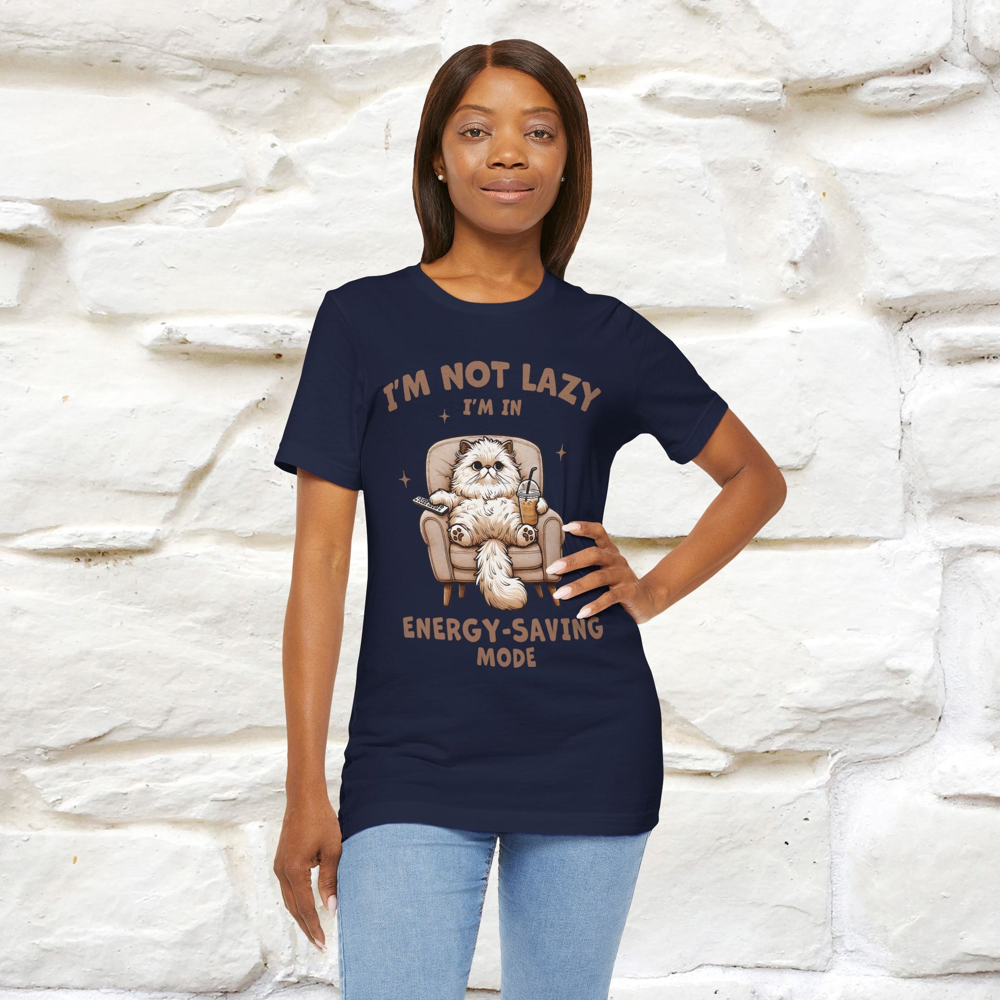 "I'm Not Lazy I'm In Energy-Saving Mode " Cat T-shirt |Nunu&Miao Studio - Nunu&Miao Studio