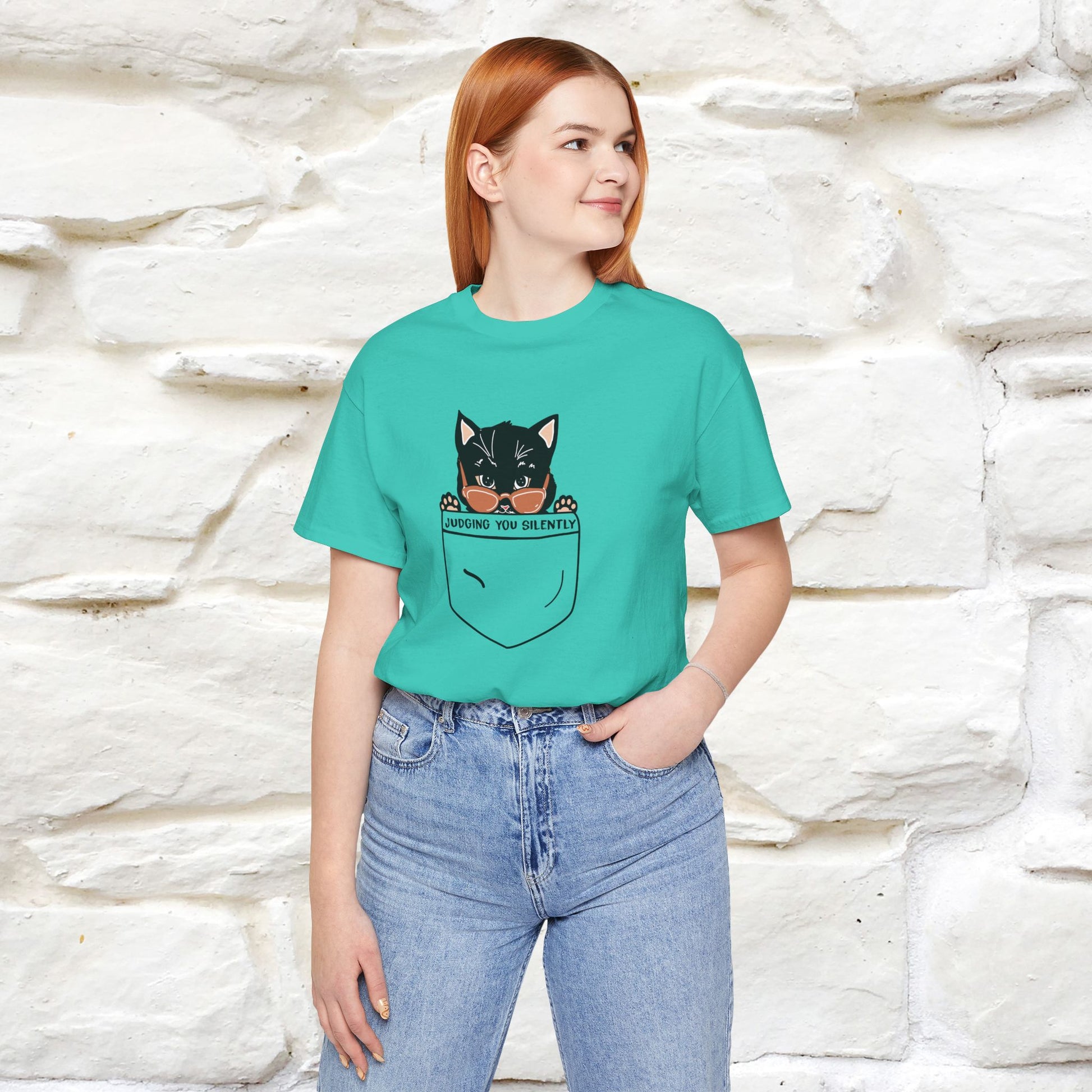 ''Judging You Silently'' | Cat T-Shirt for Men | Nunu&Miao Studio - Nunu&Miao Studio