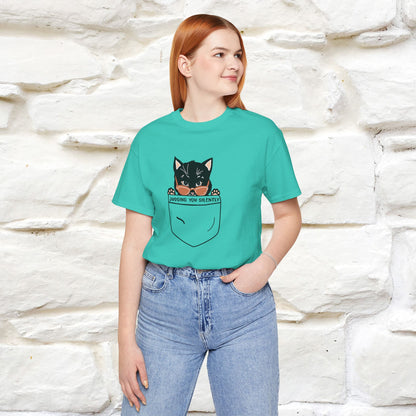 ''Judging You Silently'' | Cat T-Shirt for Men | Nunu&Miao Studio - Nunu&Miao Studio