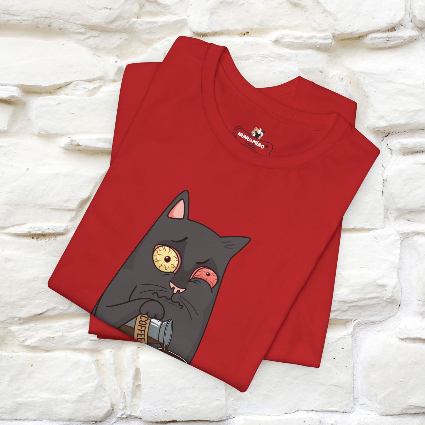 ''Life Begings After Coffe''  Cat T-shirt for Men and Women  100% Cotton* - Nunu&Miao Studio