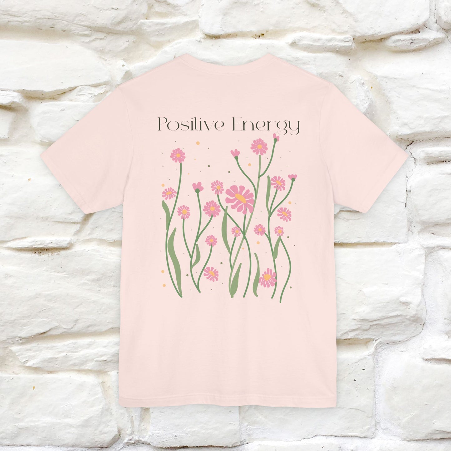 "Positive Energy'' Cat T-Shirt Front and Back Design | Nunu&Miao Studio - Nunu&Miao Studio