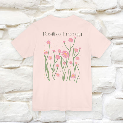 "Positive Energy'' Cat T-Shirt Front and Back Design | Nunu&Miao Studio - Nunu&Miao Studio