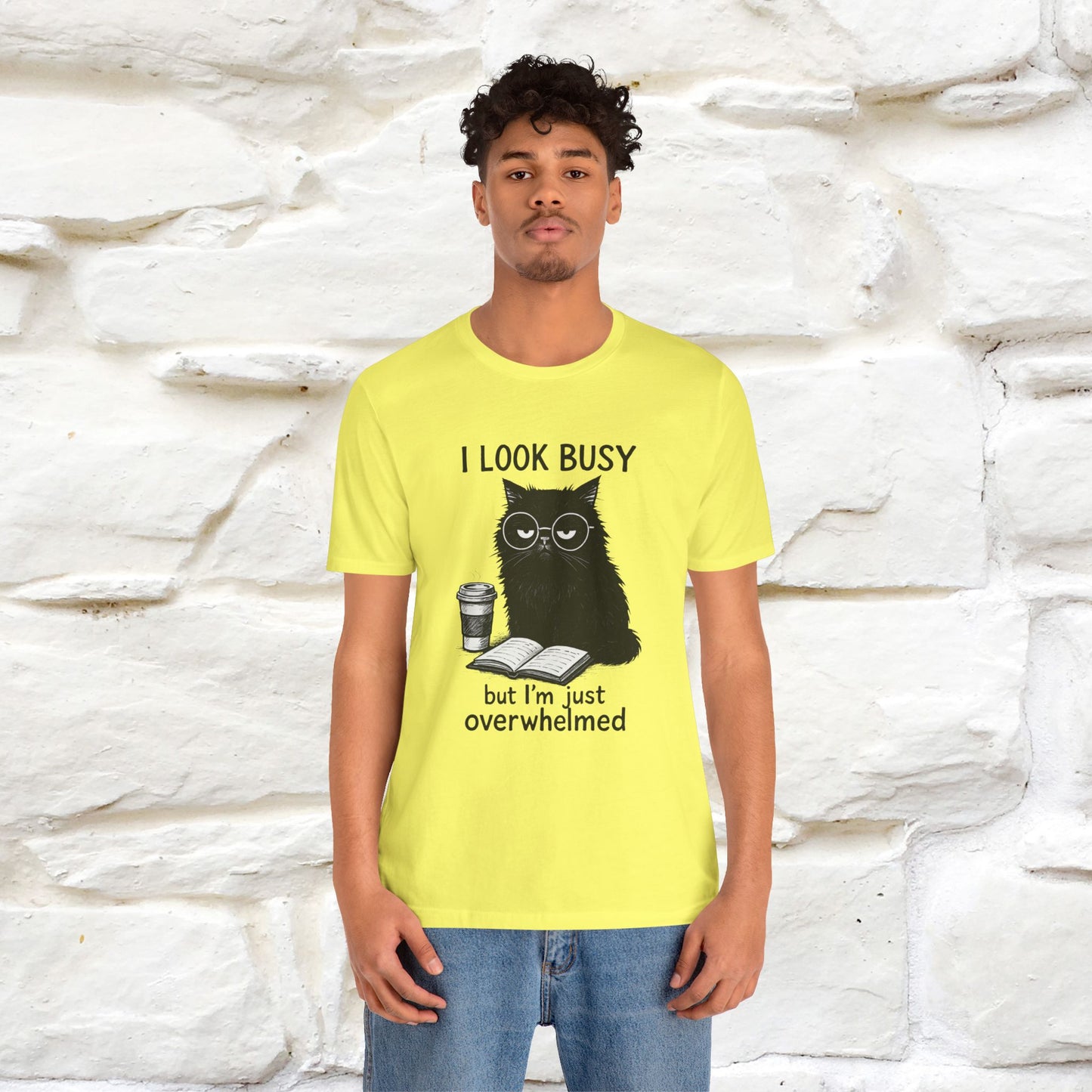 "I Look Busy But I'm Just Overwhelmed" |Cat T-Shirt | Nunu&Miao Studio - Nunu&Miao Studio