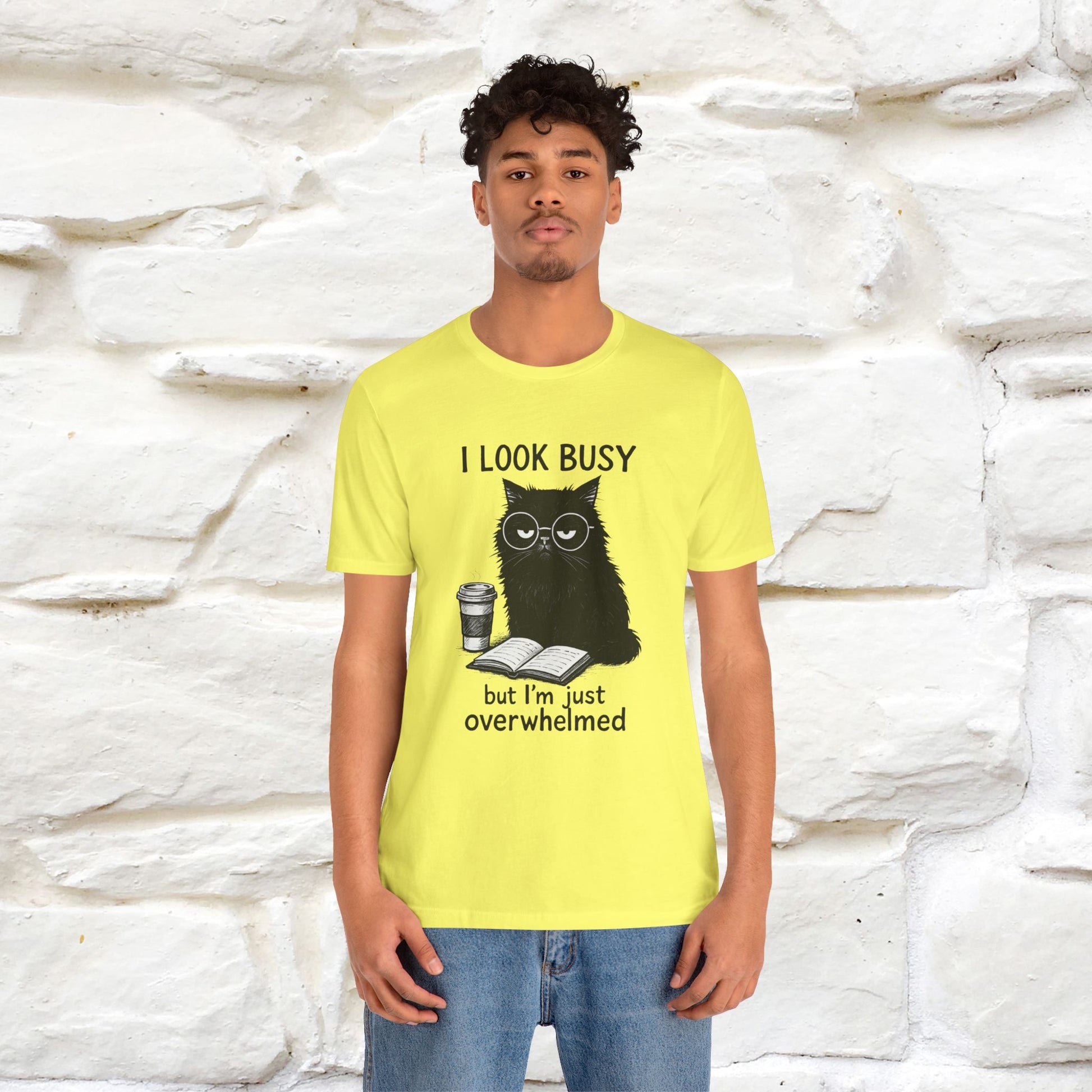 "I Look Busy But I'm Just Overwhelmed" |Cat T-Shirt | Nunu&Miao Studio - Nunu&Miao Studio