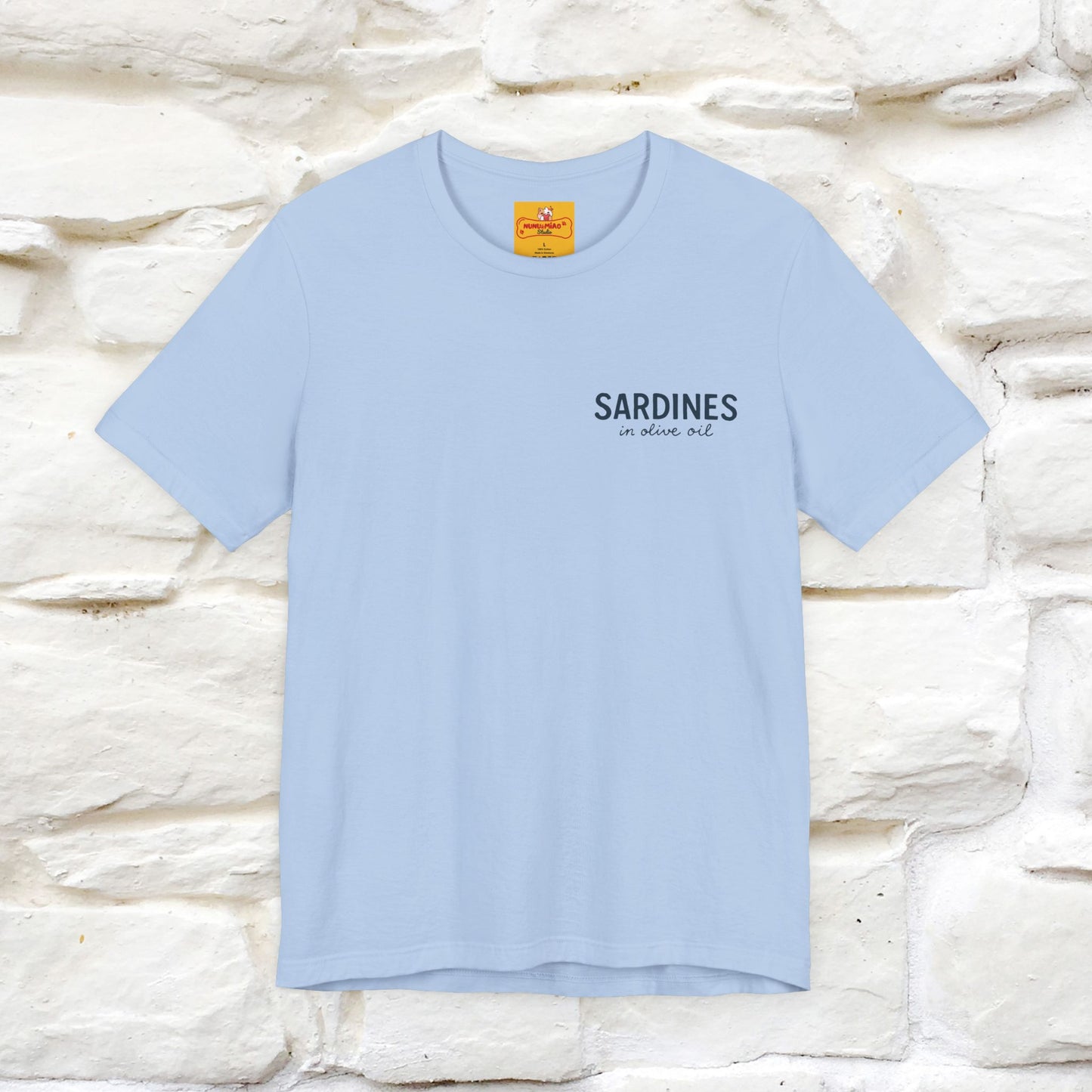 "Sardines In Olive Oil" Cute T-shirt | Front & Back Design|Nunu&Miao Studio - Nunu&Miao Studio