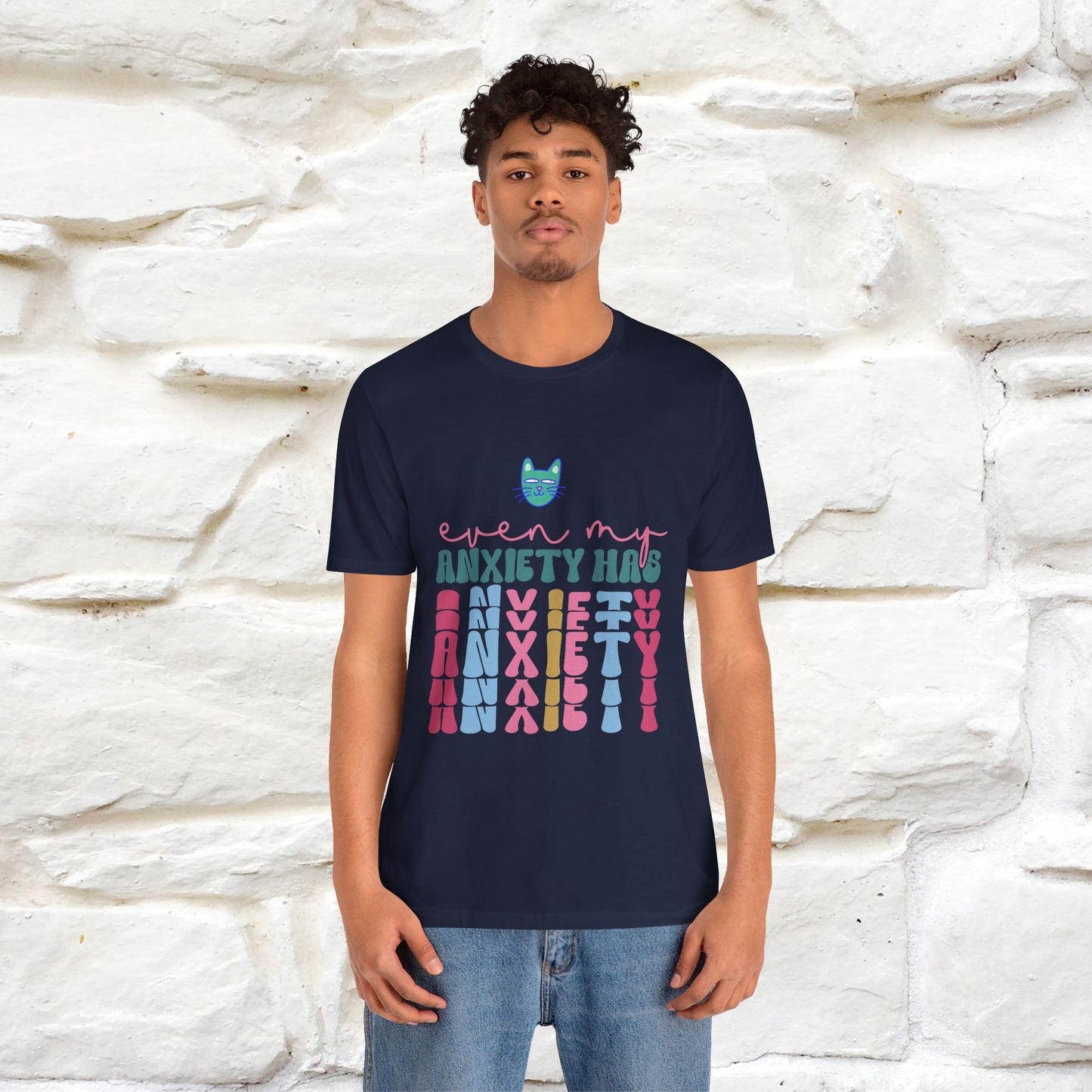 "Even My Anxiety Has Anxiety" Cat T-shirt | Nunu&Miao Studio - Nunu&Miao Studio