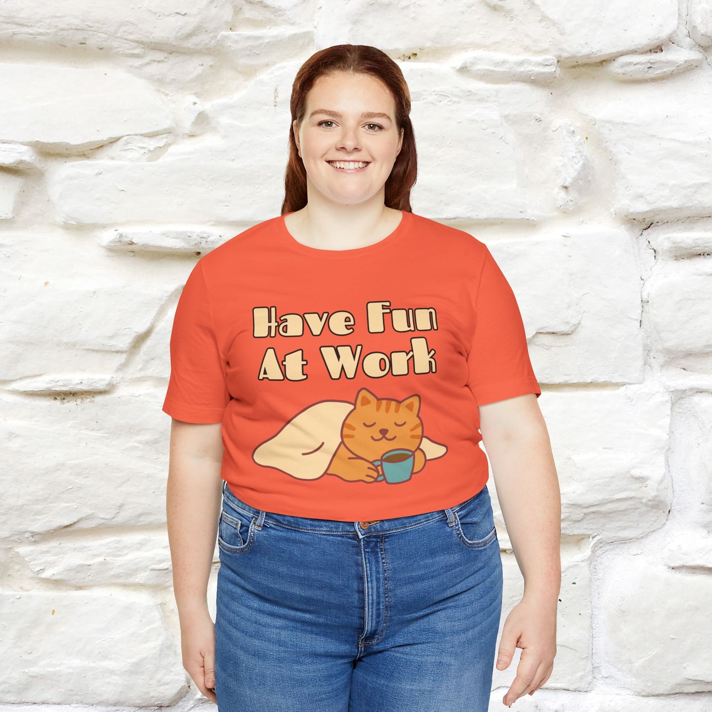 "Have Fun At Work" Cat T-shirt |Nunu&Miao Studio - Nunu&Miao Studio