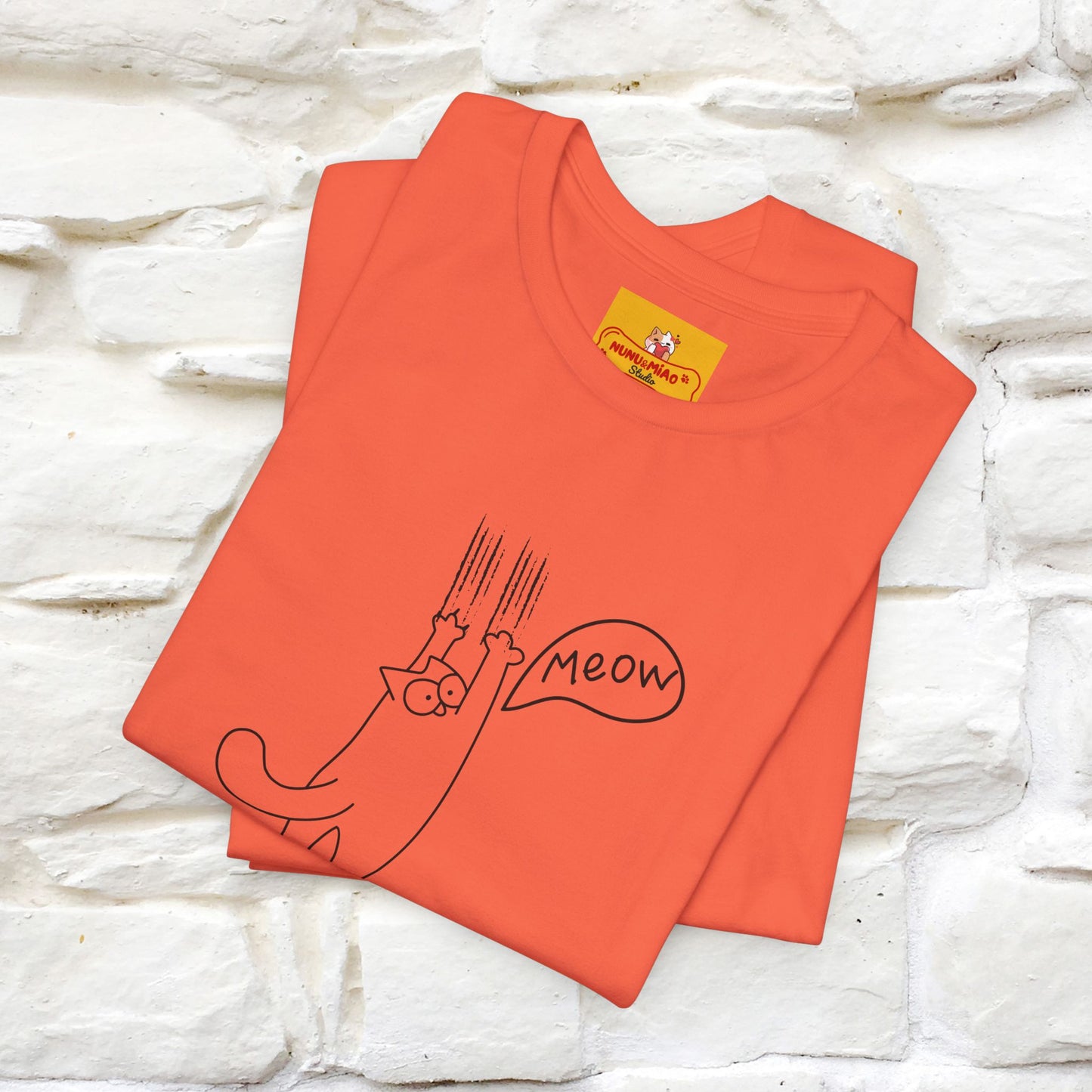 "Meow Meow Meow" Cat T-Shirt | Front & Back Design | Nunu&Miao Studio - Nunu&Miao Studio