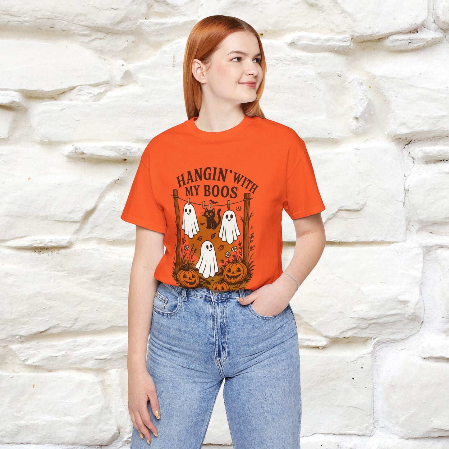 "Hanging With My Boos" Halloween Cat T-shirt |Nunu&Miao Studio - Nunu&Miao Studio