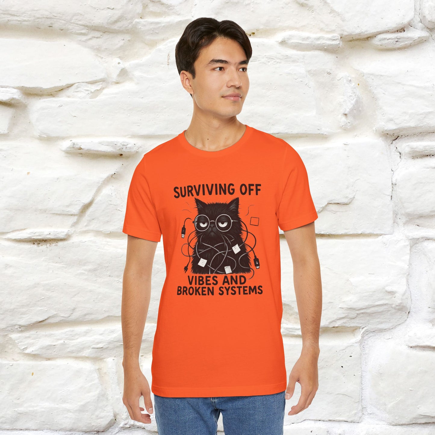 "Surviving Off...Vibes And Broken .. " |Cat T-Shirt | Nunu&Miao Studio - Nunu&Miao Studio