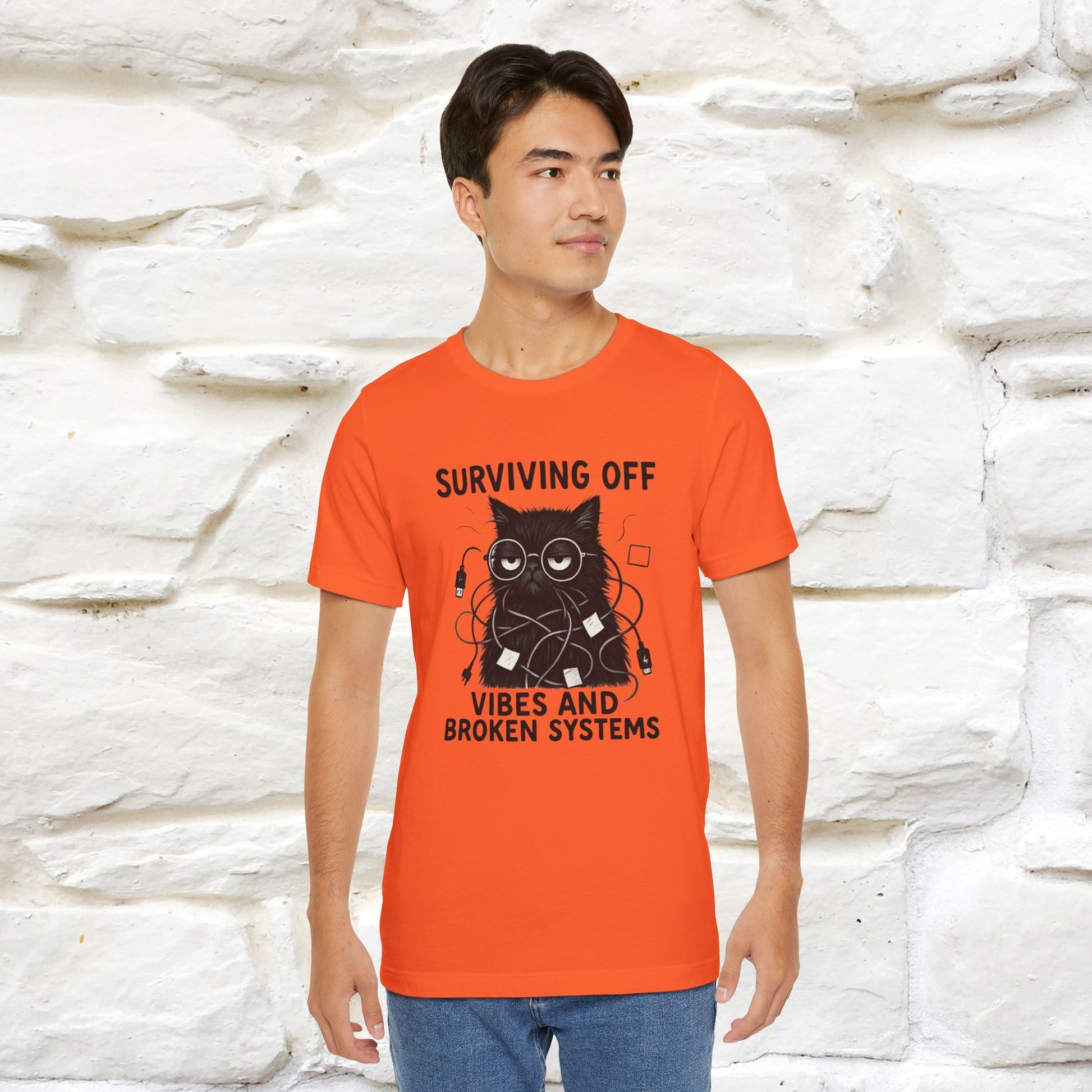 "Surviving Off...Vibes And Broken .. " |Cat T-Shirt | Nunu&Miao Studio - Nunu&Miao Studio