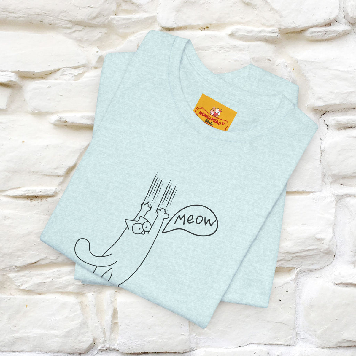 "Meow Meow Meow" Cat T-Shirt | Front & Back Design | Nunu&Miao Studio