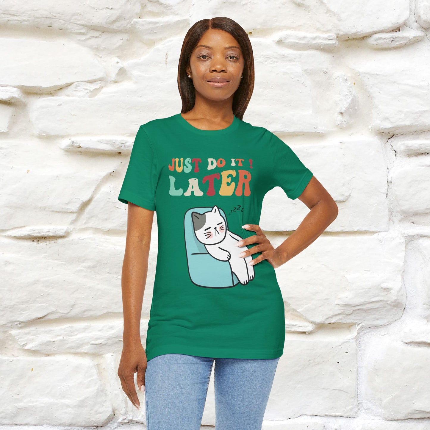 "Just Do It Later" Cat T-shirt |Nunu&Miao Studio - Nunu&Miao Studio